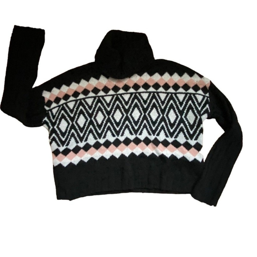 SO Black Turtleneck Oversized Sweater